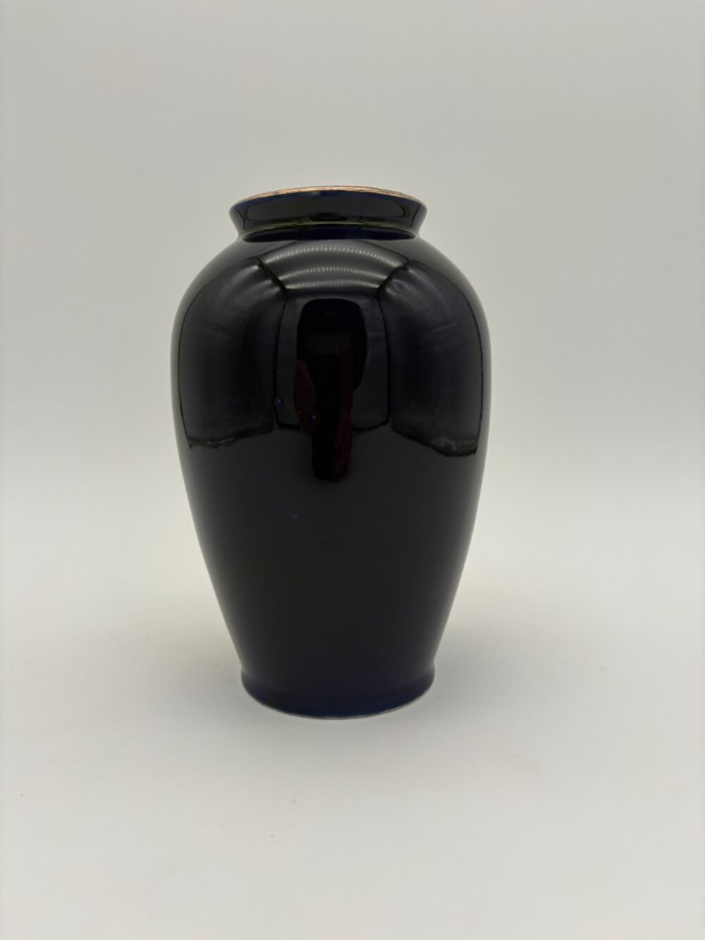 Vintage 6.25" National Silver Company Japanese Cobalt Blue Porcelian Vase Floral - Picture 2 of 4